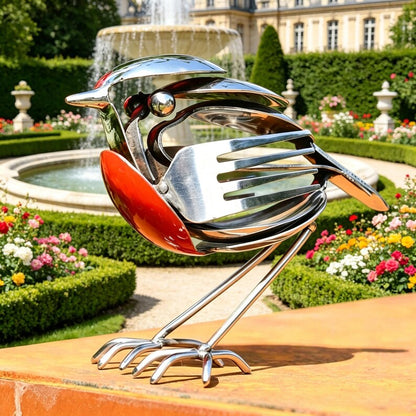 Bring Good Fortune and Beauty into Your Home with the Robin Scrap Metal Art Sculpture 🕊️✨