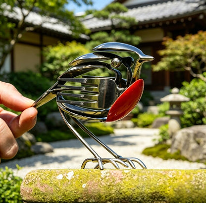 Bring Good Fortune and Beauty into Your Home with the Robin Scrap Metal Art Sculpture 🕊️✨
