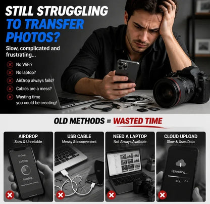 🔌 5-in-1 SD Card Reader for iPhone & USB-C – Fast Photo & Video Transfer Adapter