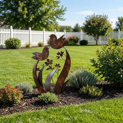 🦋🦋2026 Mother's Day Gifts 50% Off--💖🎁Bird & Wildflower Metal Garden Stake