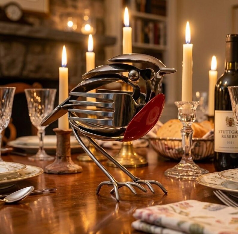 Bring Good Fortune and Beauty into Your Home with the Robin Scrap Metal Art Sculpture 🕊️✨